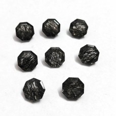 Natural black rutile quartz 10x10mm octagon cut 3.56 cts